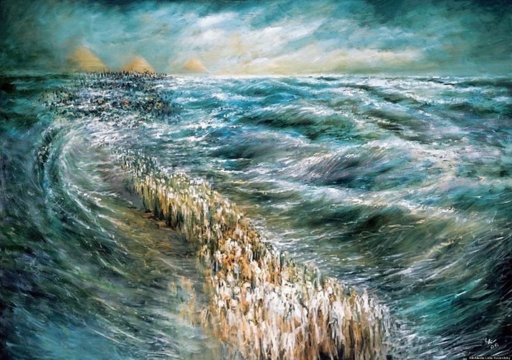 Kriat Yam Soof spliting sea painting